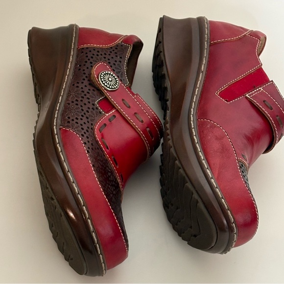 L'ATISTE by Spring Step Rokas leather size 8 Red and Brown Clogs Art to wear - Picture 6 of 12